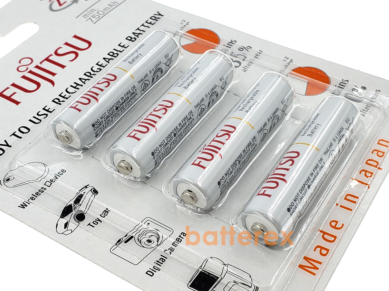 Аккумуляторы AAA Fujitsu 800mah HR-4UTCEU(4B) AAA Fujitsu 800mah 750mah HR-4UTCEU(4B)