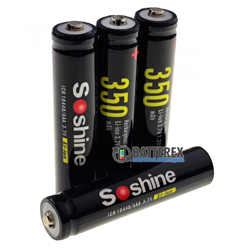 Акумулятор 10440 AAA Li-ion 3.7V Soshine ICR 350mah 2A без плати захисту