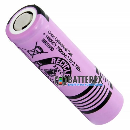 14500 HighPower 14500CY 750mah 3.6V 1.5A FlatTop плоский плюс