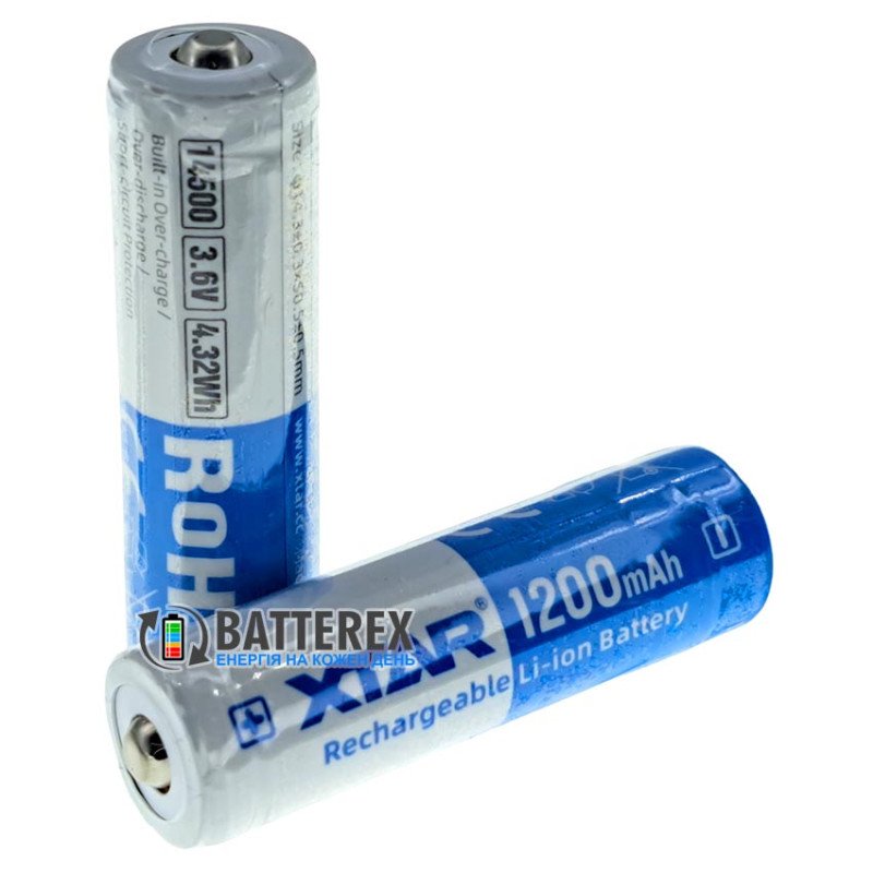 Аккумулятор Li-ion 14500 XTAR 1200mah 3.7V 2.5A Protected с платой защиты