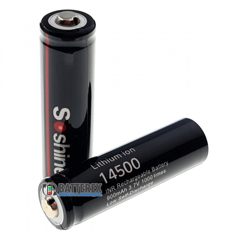 Акумулятор 14500 Soshine 900mah 3.7V 2.7A Button Top без захисту