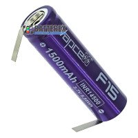 14500 Vapcell F15 1500mah 3.7V 3A висока реальна ємність, із виводами під пайку