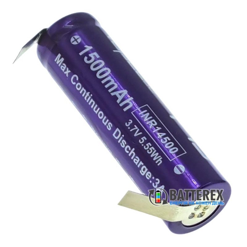 Акумулятор Li-ion 14500 Vapcell F15 3.7V 1500mah 3A із виводами під пайку