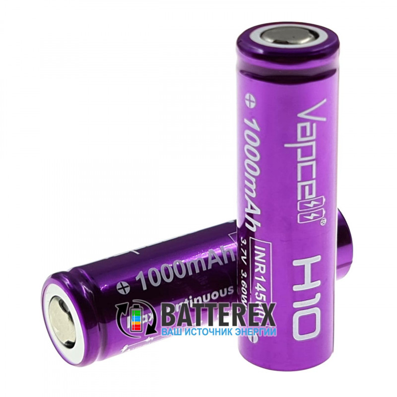Аккумулятор Li-ion 14500 Vapcell H10 1000mah 3.7V 10A высокотоковый