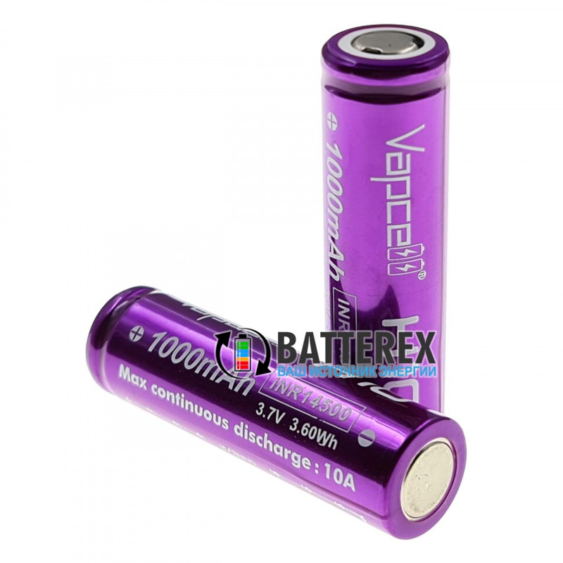 Аккумулятор Li-ion 14500 Vapcell H10 1000mah 3.7V 10A высокотоковый
