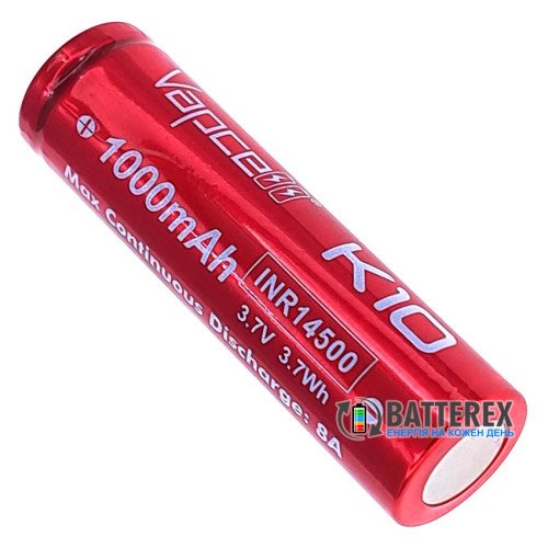14500 Vapcell INR14500 K10 1000mah 3.7V 8A високотоковий