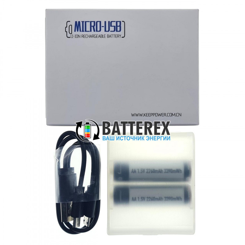 Літієвий АА акумулятор Li-ion 1.5V Keeppower 2260mah із зарядкою від USB