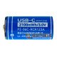 Аккумулятор 16340 CR123A Beston 2100mWh 700mAh 3.0V Protected с зарядкой от USB Type-C, напряжение 3.0 Вольта