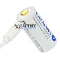 16340 CR123A Everactive EV16340-6530M 650mah 3.0V Protected micro-USB, вбудована зарядка від USB, стандартна довжина 34 мм, зарядний кабель в комплекті