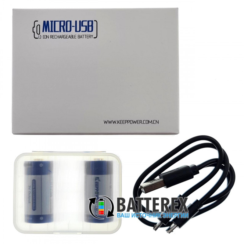 Аккумулятор 16340 CR123A с зарядкой от USB Keeppower 860mah 3,0V Protected с защитой 