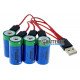 Комплект из 4х аккумуляторов 16340 CR123A Quantum 450mah 3.7V Protected с зарядкой от USB Type-C, зарядный кабель на 4 аккумулятора, бокс для хранения