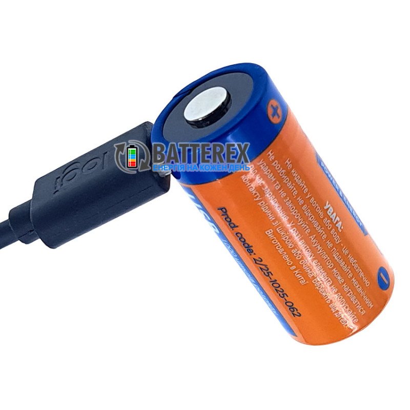 Акумулятор 16340 CR123A Quantum 900mah 3.6V Protected із зарядкою від USB Type-C, поштучно від 1 шт.