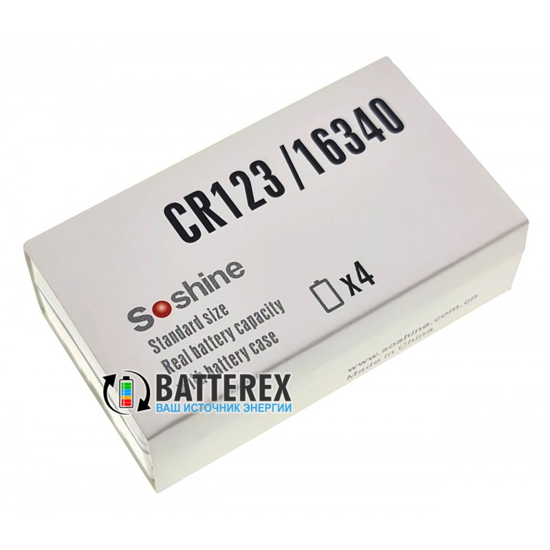 Аккумулятор 16340 CR123A RCR123 Soshine 600mah 3.0V LiFePO4 Protected