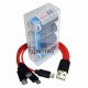 Комплект из 4х аккумуляторов 16340 CR123A с зарядкой от USB Vapcell 800mah 3.6V Protected, зарядный кабель, бокс для хранения