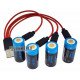 Комплект из 4х аккумуляторов 16340 CR123A с зарядкой от USB Vapcell 800mah 3.6V Protected, зарядный кабель, бокс для хранения