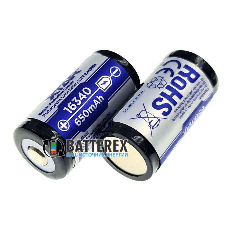 Аккумулятор 16340 CR123A XTAR 650mah 3,7V с защитой