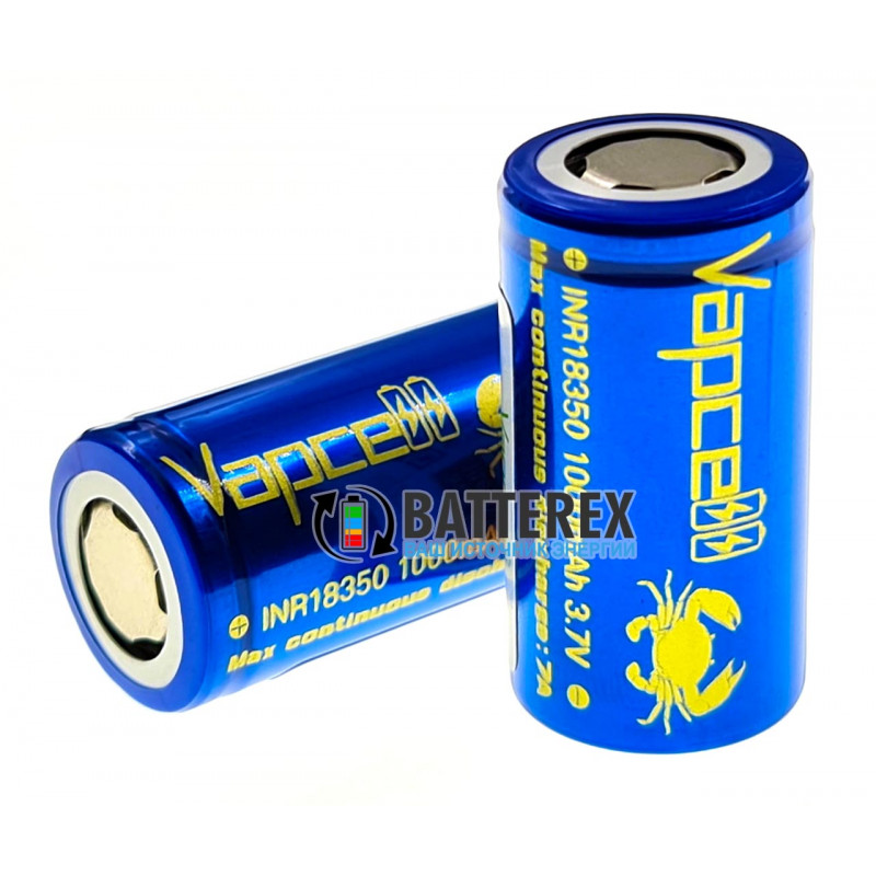18350 Vapcell INR 1000mah 3,6V 7A высокотоковый без защиты