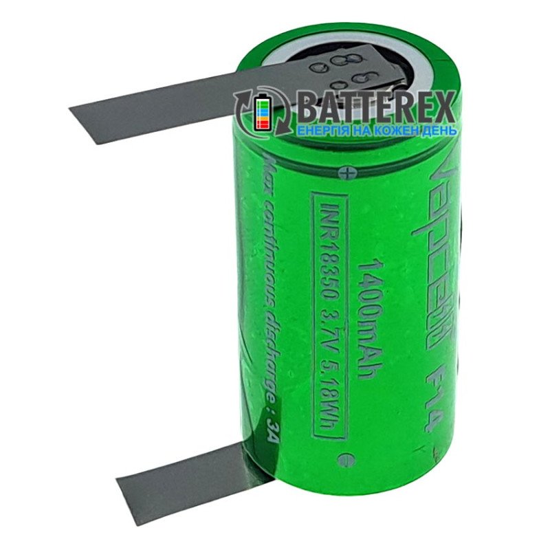 Акумулятор 18350 високої ємності Vapcell F14 INR 1400mah 3.6V 3A із виводами під пайку