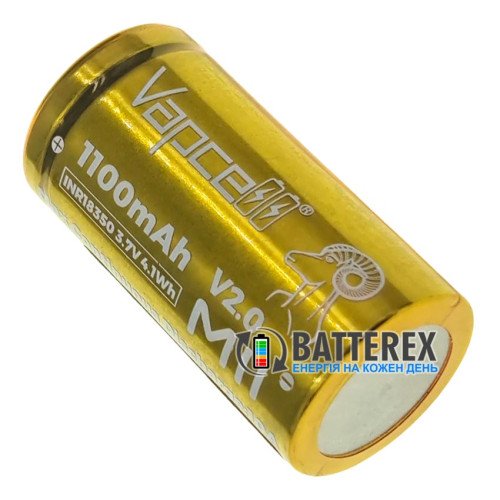 18350 Vapcell INR M11 V2.0 1100mah 3.6V 10A высокотоковый