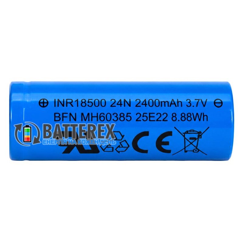 Акумулятор Li-ion 18500 Enercig INR18500 24N 2400mah 3.7V 7.2A без захисту