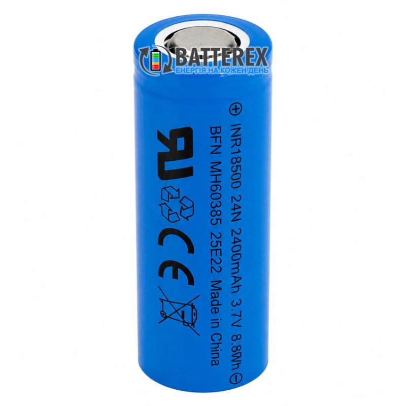 Акумулятор Li-ion 18500 Enercig INR18500 24N 2400mah 3.7V 7.2A без захисту