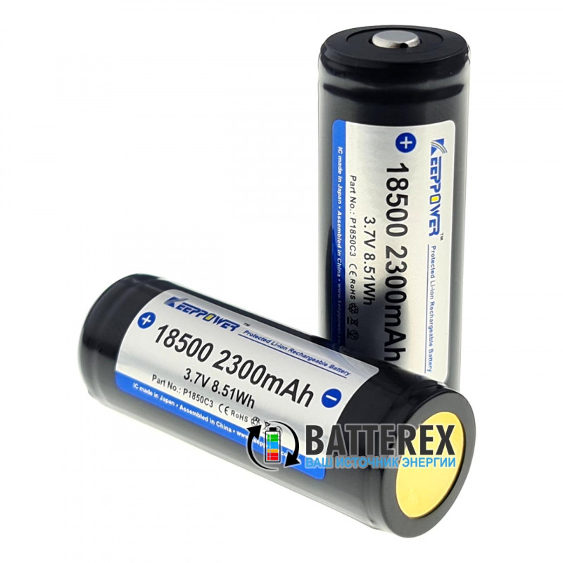 Аккумулятор Li-ion 18500 Keeppower 2300mah 3.7V Protected защитой