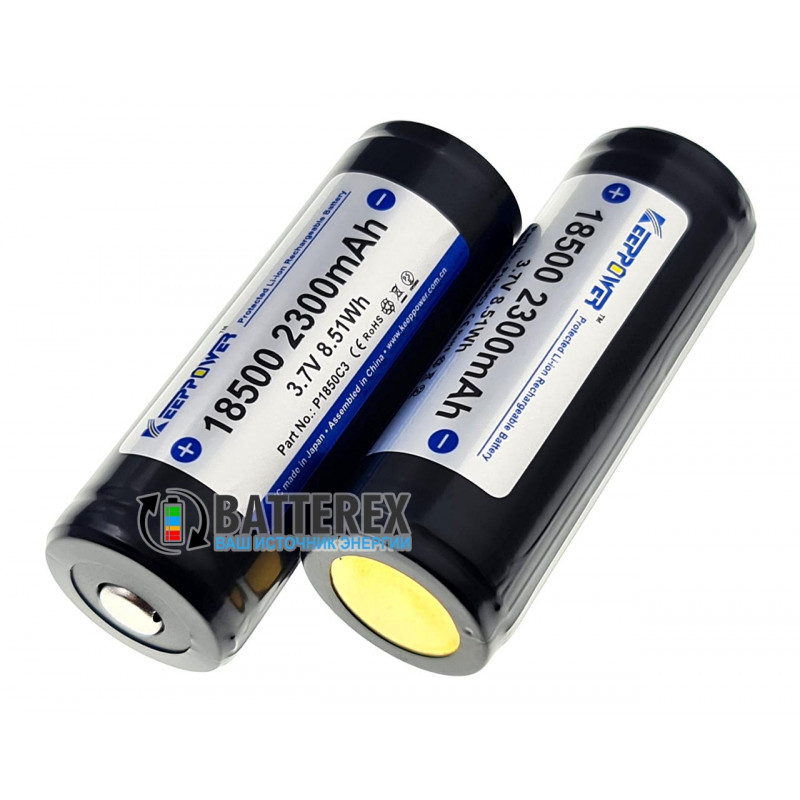 Аккумулятор Li-ion 18500 Keeppower 2300mah 3.7V Protected защитой