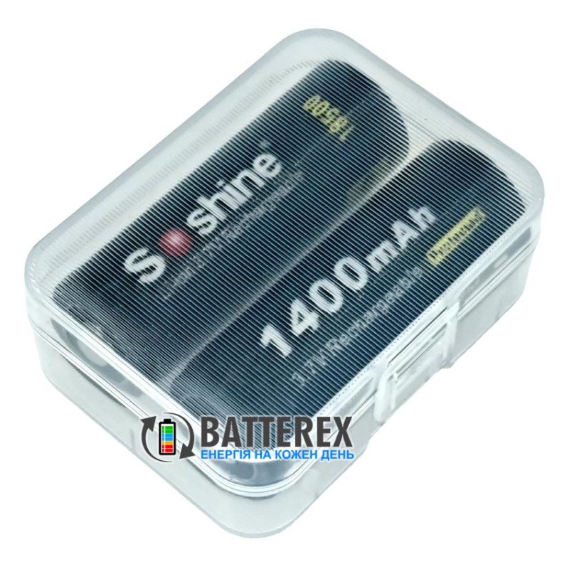 Аккумулятор Li-ion 18500 Soshine 1400mah 3.7V Protected с защитой