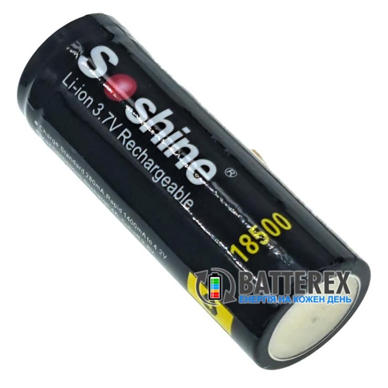 Аккумулятор Li-ion 18500 Soshine 1400mah 3.7V Protected с защитой