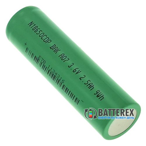18650 BAK N18650COP 2500mAh 3.6V 30A - высокотоковый - Оригинал