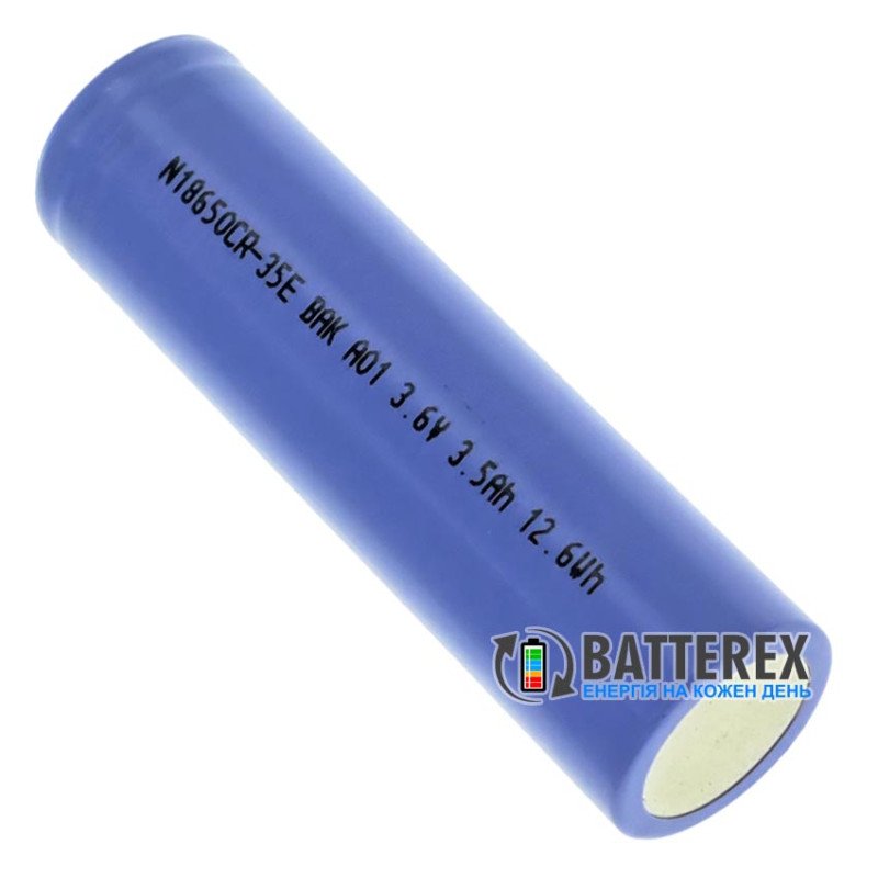 Акумулятор Li-ion 18650 BAK N18650CR-35E 3500mAh 3.6V 10.5A без захисту