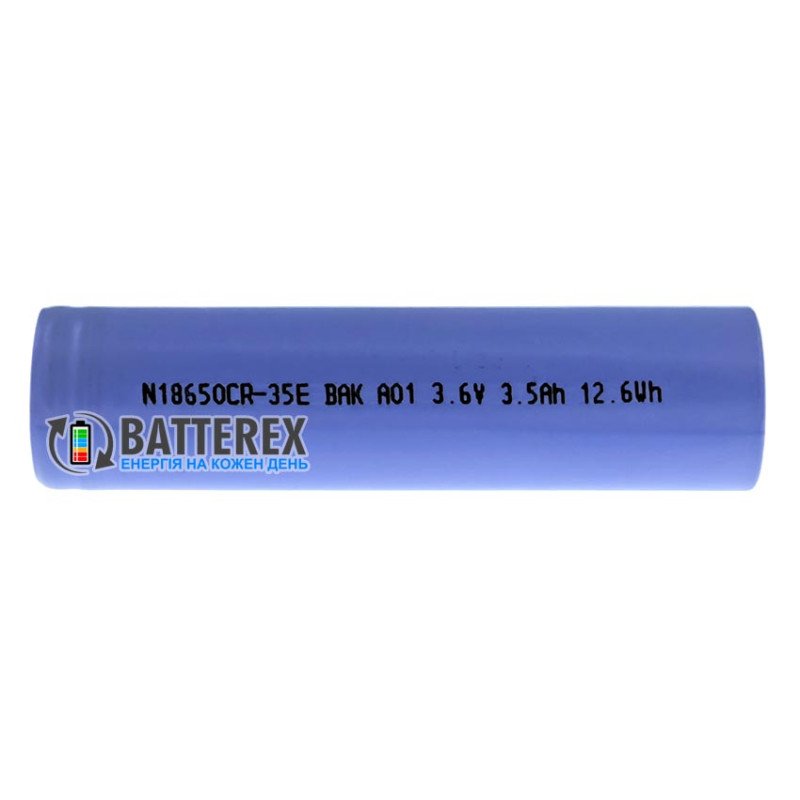 Акумулятор Li-ion 18650 BAK N18650CR-35E 3500mAh 3.6V 10.5A без захисту