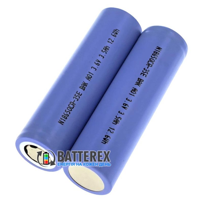Акумулятор Li-ion 18650 BAK N18650CR-35E 3500mAh 3.6V 10.5A без захисту