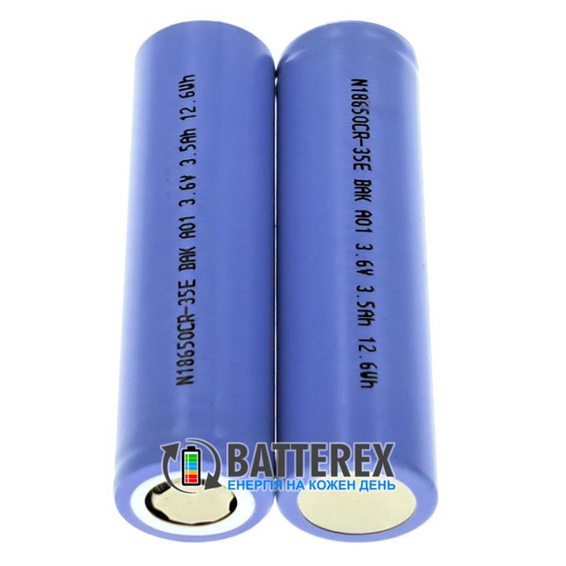 Акумулятор Li-ion 18650 BAK N18650CR-35E 3500mAh 3.6V 10.5A без захисту