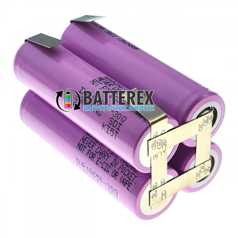 Збірка 2S2P 8.4V 6000mah з 4х акумуляторів 18650 Samsung 30Q 3000mah