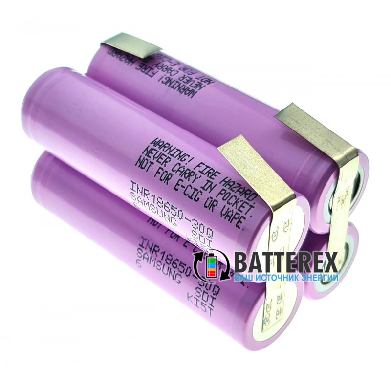 Збірка 2S2P 8.4V 6000mah з 4х акумуляторів 18650 Samsung 30Q 3000mah
