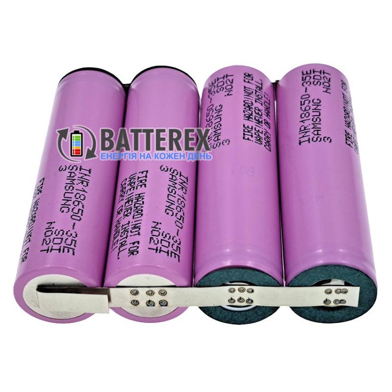 Сборка 2S2P 8.4V 7000mah из 4х аккумуляторов 18650 Samsung INR 35E 3500mah для роутера, бесперебойника