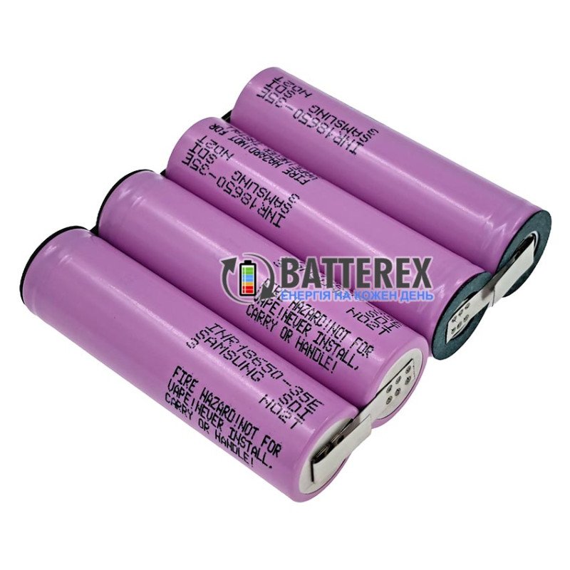 Сборка 2S2P 8.4V 7000mah из 4х аккумуляторов 18650 Samsung INR 35E 3500mah для роутера, бесперебойника