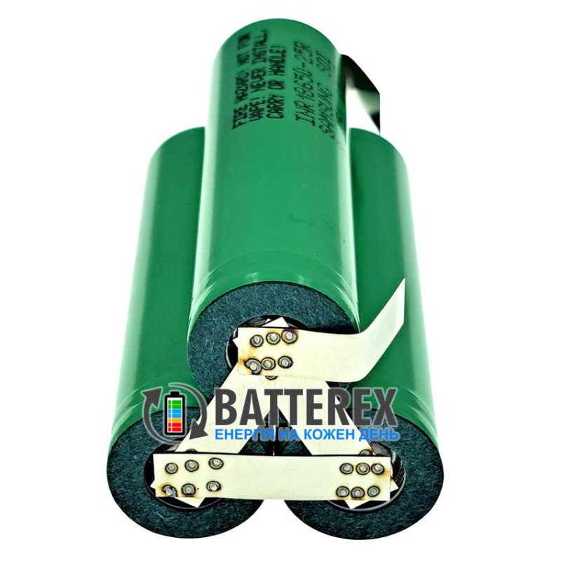 Збірка 3P1S 3.6-4.2V 7500mah із 3х акумуляторів 18650 Samsung 25R 2500mah 20A, паралельне з'єднання акумуляторів, трикутна форма