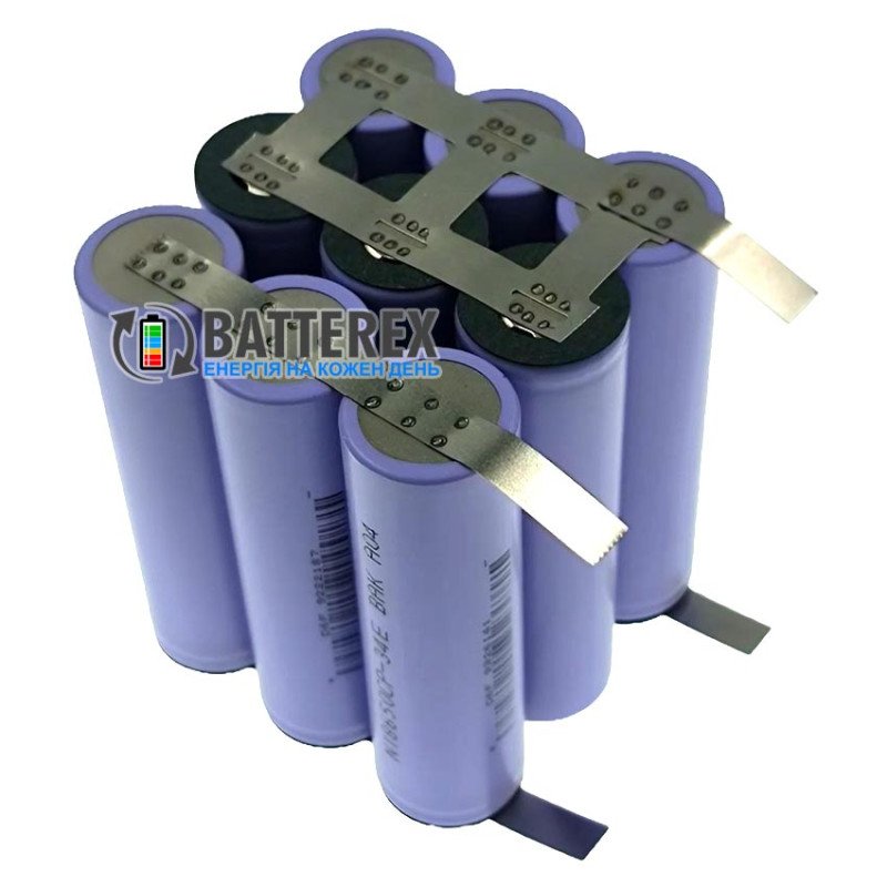Аккумуляторная сборка 3S3P 11.1-12.6V 30A 10200mah из 9 аккумуляторов 18650 BAK N18650CP-34E 3400mah