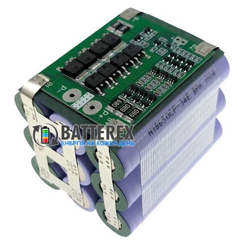 Сборка 3S3P 12V 30A 10200mah с платой BMS с балансировкой из 9 аккумуляторов 18650 BAK N18650CP-34E 3400mah