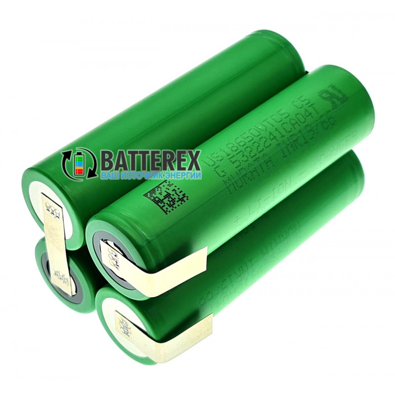 Збірка акумуляторна високотокова 4S 16V 2600mah 30/60A із 4х акумуляторів 18650 Sony Murata VTC5 3.6V 2600mah 30A, прямокутна форма 2х2