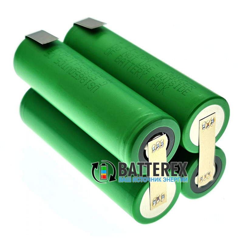Збірка акумуляторна високотокова 4S 16V 2600mah 30/60A із 4х акумуляторів 18650 Sony Murata VTC5 3.6V 2600mah 30A, прямокутна форма 2х2