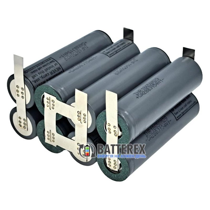 Акумуляторна збірка 4S2P 14.8-16.8V 12A 5700mah із 8 акумуляторів 18650 LG INR18650 M29 2850mah 3.7V 6A