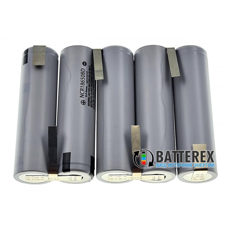 Аккумуляторная сборка 18650 5S 18.5 - 21V 3200mah 10A из 5 аккумуляторов 18650 Panasonic NCR18650BD 3200mah