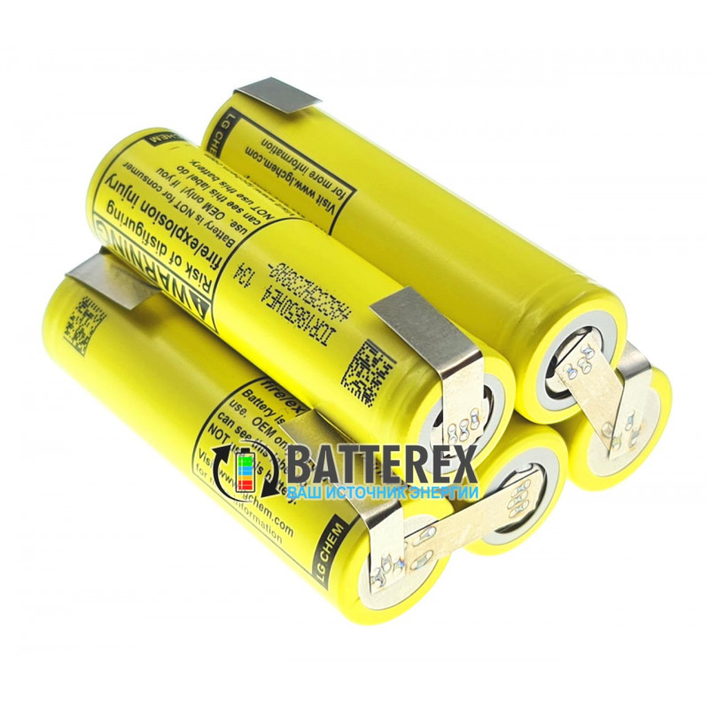 Сборка 3S 5S 18.5-21V 20A из 5 аккумуляторов 18650 LG HE4 2500mah для шуруповёрта