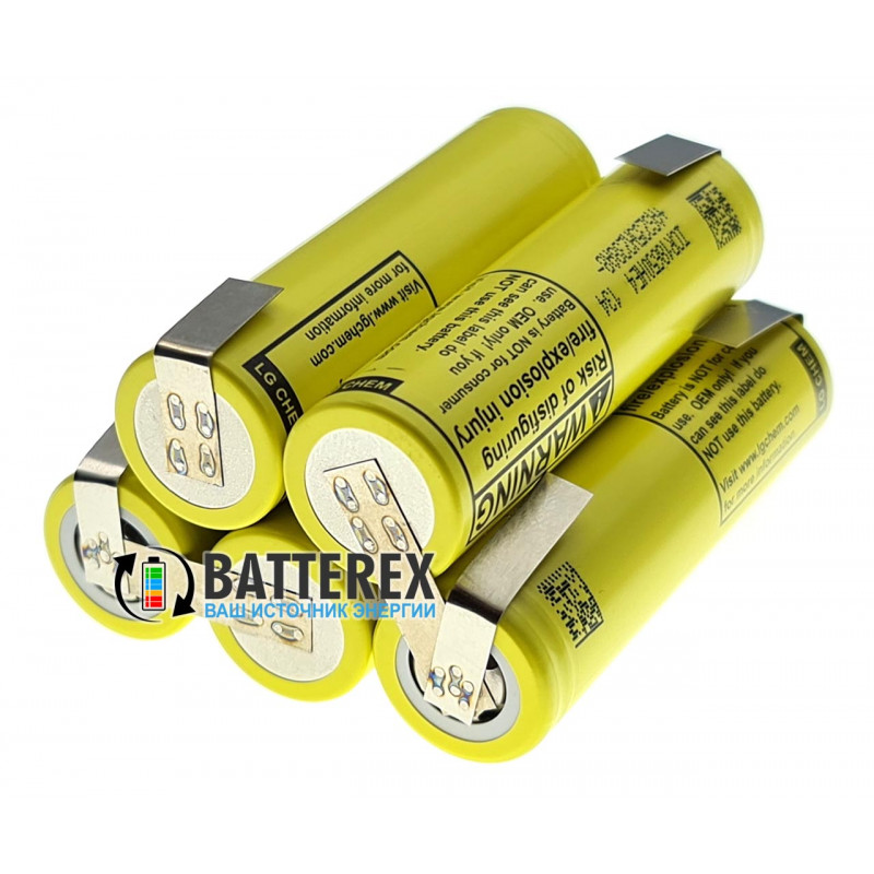 Сборка 3S 5S 18.5-21V 20A из 5 аккумуляторов 18650 LG HE4 2500mah для шуруповёрта