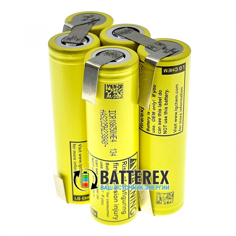 Сборка 3S 5S 18.5-21V 20A из 5 аккумуляторов 18650 LG HE4 2500mah для шуруповёрта