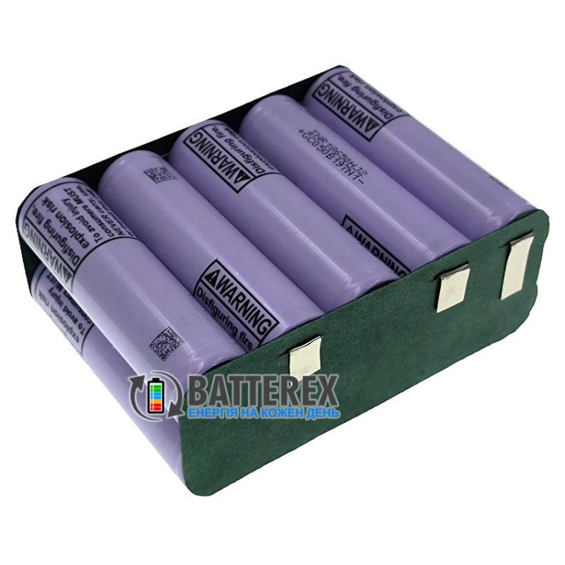 Акумуляторна збірка 5S2P 21V 40A 6000mah із 10 акумуляторів 18650 LG HJ2 3000mah, силові дроти AWG12 та роз'єм XT60, балансувальний роз'єм 6-pin, термоусадка