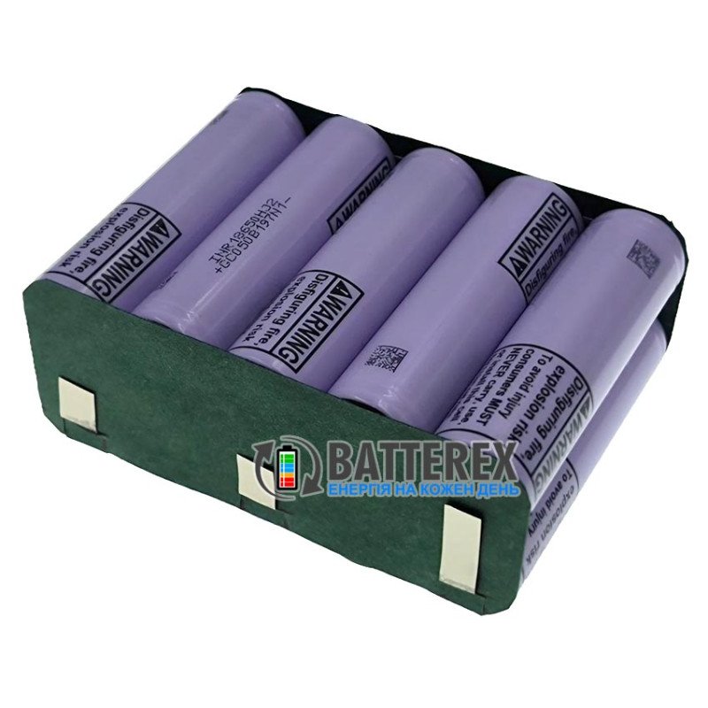 Акумуляторна збірка 5S2P 21V 40A 6000mah із 10 акумуляторів 18650 LG HJ2 3000mah, силові дроти AWG12 та роз'єм XT60, балансувальний роз'єм 6-pin, термоусадка